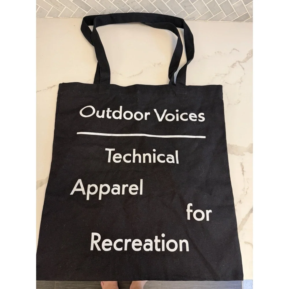 Outdoor Voices Women's Canvas Fabric Signature Classic Tote Bag New York 15x16